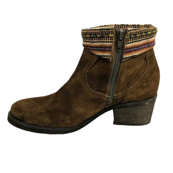 Anthropology Fortress of Inca Fringed Ankle Boots Womens Size 6 Brown Suede Boho - Picture 4 of 12